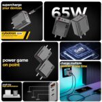 Nu Republic Cybotron 65W GaN Superfast Wall Charger with Type-C to Type-C Cable, 65W Output Compatible with MacBook & Type-C Laptop Charging, iPhone, Samsung, OnePlus, Nothing (Grey) - Image 4
