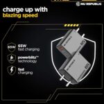Nu Republic Cybotron 65W GaN Superfast Wall Charger with Type-C to Type-C Cable, 65W Output Compatible with MacBook & Type-C Laptop Charging, iPhone, Samsung, OnePlus, Nothing (Grey) - Image 8