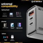 Nu Republic Cybotron 65W GaN Superfast Wall Charger with Type-C to Type-C Cable, 65W Output Compatible with MacBook & Type-C Laptop Charging, iPhone, Samsung, OnePlus, Nothing (Grey) - Image 10