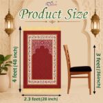 42 x 36 Inch Digital Print Velvet janamaz | Washable Prayer Mat | Maroon Multipurpose Soft Prayer Rug/Aasan for Daily Salah, Janimaz Namaz, Comfortable & Durable for Daily Use - Pack of 1 - Image 5