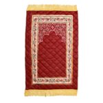 42 x 36 Inch Digital Print Velvet janamaz | Washable Prayer Mat | Maroon Multipurpose Soft Prayer Rug/Aasan for Daily Salah, Janimaz Namaz, Comfortable & Durable for Daily Use - Pack of 1 - Image 10