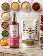 Ubtan Face Pack Powder with Facial Tonic Mist 18- Herbs for Skin Brightening & Tan Removal | Deep Cleansing, Anti-Blemish & Detan | Suitable for All Skin Types (100g) (UBTAN FACEPACK COMBO) - Image 4