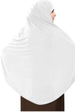 RBLISS CG Women's Pure Cotton Cloth White Eharam/Ahram/Ihram for Hajj or Umrah | Solid Breathable Abaya with Hijab | White | Free Size - Image 4