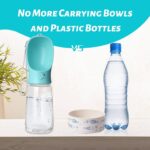 Dog Water Bottle with Cup Leak Proof, Portable Puppy, Kitten Water Dispenser Drinking Feeder for Pets Outdoor Walking, Hiking, Travel, Food Grade Plastic (Pack of 1, 350ml) - Image 3