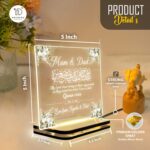 Customized Islamic Acrylic LED Lamp for Mum & Dad | Quran Verse Night Light with Personalized Names | Table Decor | Muslim Parents Gift for Anniversary, Eid & Family Occasions (5.5x5.5 Inch) - Image 4
