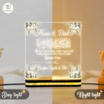 Customized Islamic Acrylic LED Lamp for Mum & Dad | Quran Verse Night Light with Personalized Names | Table Decor | Muslim Parents Gift for Anniversary, Eid & Family Occasions (5.5x5.5 Inch) - Image 5
