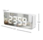 USB Powered Digital Alarm Table Clock for Students,Home,Office,Bedside Smart Timepiece for Heavy Sleepers, Automatic Sensor,Time,Date &Temperature,Clock for Bedroom (miror Clock) - Image 3