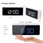 USB Powered Digital Alarm Table Clock for Students,Home,Office,Bedside Smart Timepiece for Heavy Sleepers, Automatic Sensor,Time,Date &Temperature,Clock for Bedroom (miror Clock) - Image 6