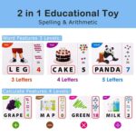 2 in 1 Word Builder Educational Matching Game for Kids | Picture & Word Learning Toy with 32 Double-Sided Cards, Letter Cubes, Number & Symbol Blocks | Early Learning Educational Toy - Image 4
