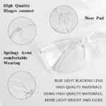 Blue Light Blocking Glasses Gaming Filter Transparent Square Eyeglasses for Eye Protection Men Women, Computer/Tablet/Laptop/Mobile/TV, Anti-blue & Anti eyestrain (Clear White) - Image 4