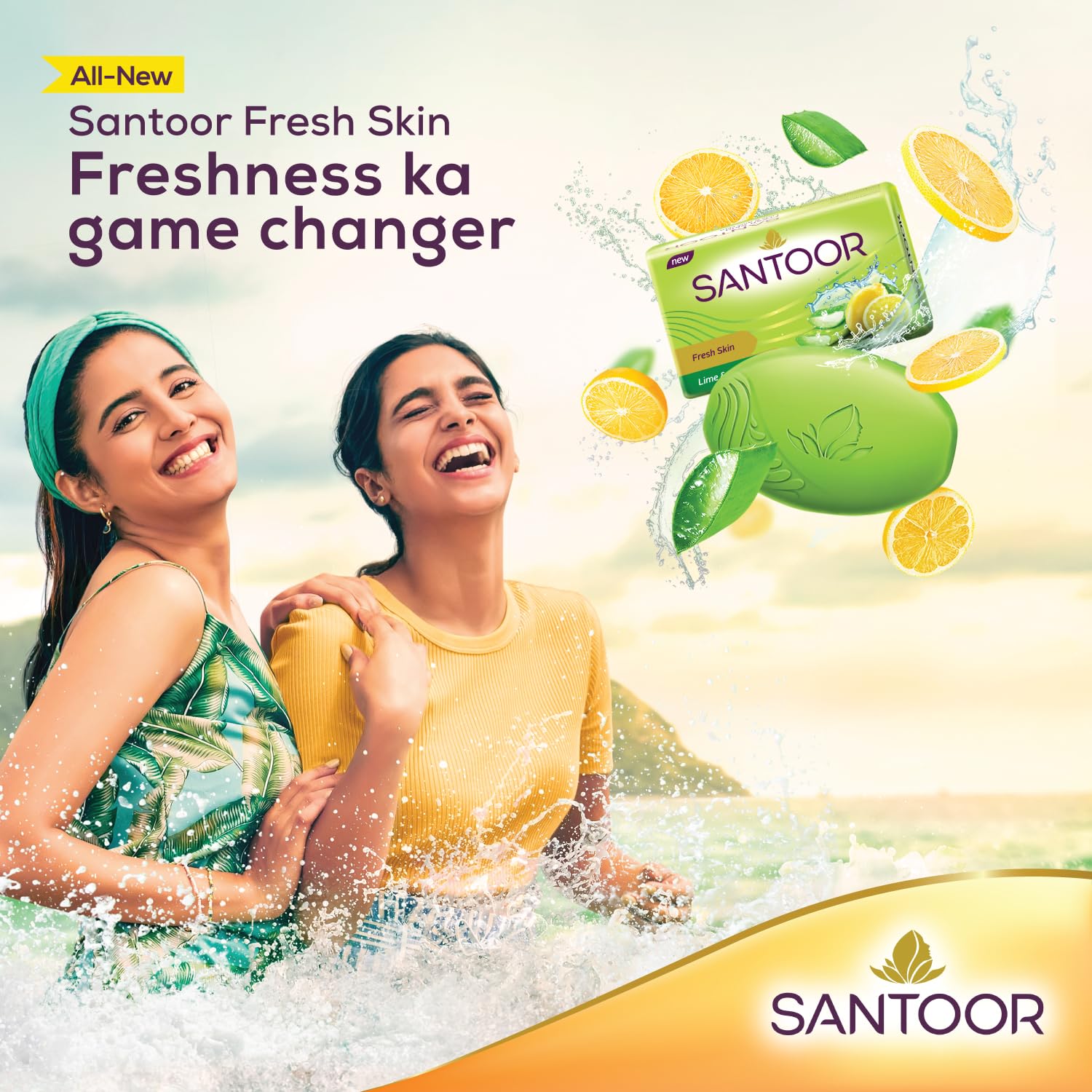 Santoor Fresh Skin Aloe Vera & Lime Bathing Soap with Nourishing & Anti-Aging Properties| For Smooth & Soft and Younger-Looking Skin| For All Skin Types| 125g, Pack of 4 - Image 4