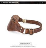 Contacts Fanny Pack Waist Bag Multifunction Genuine Leather Hip Bum Bag Travel Pouch for Men and Women- Sturdy Metal Zippers | Adjustable Belt & Brass Lock (Hunter Brown) - Image 4