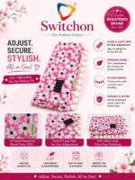 Switchon Export quality Cotton Innovative scarf cum Hijab with adjustable closer hook and loop tape (Pink_Multi) - Image 5