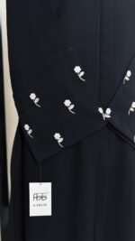Women's Black Abaya with Embroidered Sleeves, Long Sleeve Dress, Modest Islamic Wear - Image 9