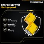 Nu Republic Cybotron 65W GaN Superfast Wall Charger with Type-C to Type-C Cable, 65W Output (Yellow), Type-C and USB-A Enabled Smartphones, Tablets, laptops, and Other Electronics Gadgets - Image 6