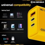 Nu Republic Cybotron 65W GaN Superfast Wall Charger with Type-C to Type-C Cable, 65W Output (Yellow), Type-C and USB-A Enabled Smartphones, Tablets, laptops, and Other Electronics Gadgets - Image 11