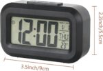Kadio Small Digital Alarm Clock Large Display Bedside Clock with Luminous Temperature Calendar, Battery Powered Alarm Clock for Bedroom Office Desk Table (Black) - Image 3