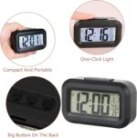 Kadio Small Digital Alarm Clock Large Display Bedside Clock with Luminous Temperature Calendar, Battery Powered Alarm Clock for Bedroom Office Desk Table (Black) - Image 4
