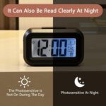 Kadio Small Digital Alarm Clock Large Display Bedside Clock with Luminous Temperature Calendar, Battery Powered Alarm Clock for Bedroom Office Desk Table (Black) - Image 7