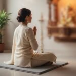 Puja Asan for Sitting 20x20 Inches Premium Chenille Puja Mats for Floor Thick Padding Multipurpose Prayer Mat for Kids & Adults Durable Meditation Grey - Image 3