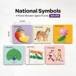 Mini Leaves Wooden National Symbols Puzzle for Kids | 4-Piece Educational Jigsaw for 2-5 Years | Learning Toy for Preschool Boys & Girls | Early Brain Development Puzzle - Image 4