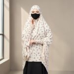 Bashariya Full Size Crepe Khimar For Women and Girls With Digital Print(Beige Print) - Image 3