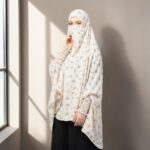 Bashariya Full Size Crepe Khimar For Women and Girls With Digital Print(Beige Print) - Image 6