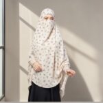 Bashariya Full Size Crepe Khimar For Women and Girls With Digital Print(Beige Print) - Image 7
