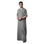 mashroo Green Rizbin Half Sleeve Thobe Jubba for Men (S) - Image 3