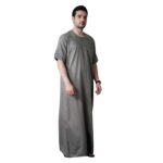 mashroo Green Rizbin Half Sleeve Thobe Jubba for Men (S) - Image 4