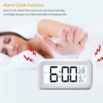 Digital Alarm Clock Table Clock for Students, Home, Office, Corporate with Automatic Sensor, Date & Temperature (White Digital) - Image 5