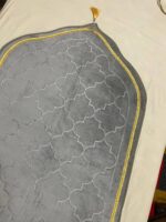 Janamaz Prayer Mat | Non-Slip, Lightweight, and Portable | Sajada Carpet for Men and Women | Plain Solid Prayer Mat Ramadan Eid Gift.- Gray Color - Image 3