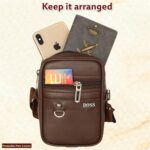 Pramadda Pure Luxury Boss SMALL Leather Sling Bag for Men Women | Classic Chest Slinger | Mobile Pocket Sling Bags for passport documents essential items| corporate gifts items. - Image 3