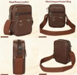 Pramadda Pure Luxury Boss SMALL Leather Sling Bag for Men Women | Classic Chest Slinger | Mobile Pocket Sling Bags for passport documents essential items| corporate gifts items. - Image 8
