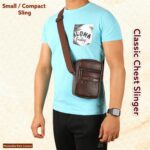 Pramadda Pure Luxury Boss SMALL Leather Sling Bag for Men Women | Classic Chest Slinger | Mobile Pocket Sling Bags for passport documents essential items| corporate gifts items. - Image 10