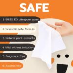 Mini Baby Wipes Disposable Portable Pocket Water Wipes for Babies, Children, Hand & Face, Cleansing, Moisturising & Sanitizing Wet Tissues – 64 Wipes - Image 5