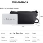 Arctic Hunter Sling Bag for Men Crossbody Small 3.8L Compact Side Bag for upto 8" iPad Pocket Chest Bag One Shoulder Cross Bag Lightweight Passport Mobile Bag for Office Casual,Black - Image 6