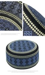 TINAYAUE Men Muslim Prayer Topi Hat Saudi Adult Islamic Worship Headwear Eid Ramadan Kufi Hat Mosque Madrassa Egyptian Hat - Image 5
