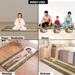 Natural Madurkathi Handcrafted Black Rectangular Chatai Mats/Yoga Mat/Prayer Mat/Floor Mat for Home, Office, Boutiques, Shops | Sleeping Mat for Floor, 6 X 2 Feet (Green) - Image 4