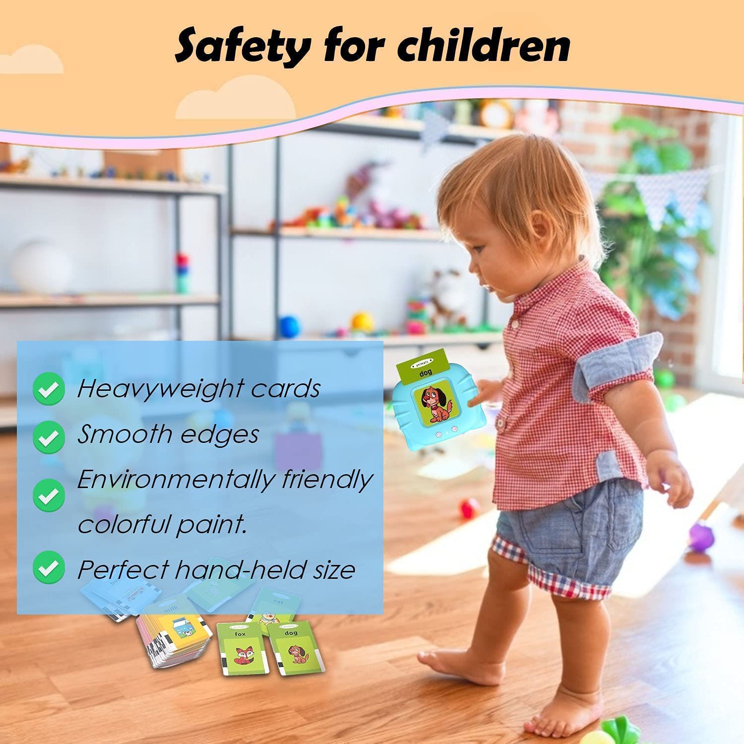 Colorful Double-Sided Flash Cards, Rechargeable Montessori Educational Cards, Interactive Learning Toys for Kids,224 Words Develop Language Skills Best Gift for Boy Girl - Image 3