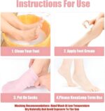 Silicone Pedicure Socks Ultra Soft Moisture Lock Foot Mask Reusable Gel Therapy Socks for Home Spa Care Smooth Heels Toes & Cracked Feet Treatment (Blush Pink) - Image 3