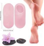 Silicone Pedicure Socks Ultra Soft Moisture Lock Foot Mask Reusable Gel Therapy Socks for Home Spa Care Smooth Heels Toes & Cracked Feet Treatment (Blush Pink) - Image 4