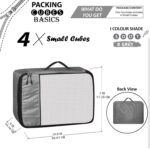 Kids Travel Organizer Pouch, Packing Cubes For Travel, Cloth Organizer For Travel, Suitcase Organizer For Travelling, Packing Bags For Travelling (Grey, Small - Pack of 4) - Image 3