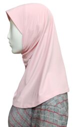 Cotton Blend Hijab for Female, Pink - Image 3