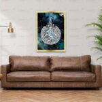 Craftnest Creations 30X20 CM Ayatul Kursi Wall Art - Engineered Wood Wall Decor Frame With Hook | Easy To Clean Islamic Frame For Home, Room Painting for Muslims Dark Blue (Without Front Mirror) - Image 6