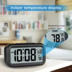 Alarm Clock-alarmClock Digital Alarm Clock Table Clock for Students, Home, Office, Corporate with Automatic Sensor, Date & Temperature (Light Black) - Image 4