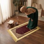 42 x 36 Inch Digital Print Velvet janamaz | Washable Prayer Mat | Brown Multipurpose Prayer Rug/Aasan for Daily Salah, Janimaz Namaz, Comfortable & Durable Janamaz for Daily Use - Pack of 1 - Image 4