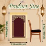42 x 36 Inch Digital Print Velvet janamaz | Washable Prayer Mat | Brown Multipurpose Prayer Rug/Aasan for Daily Salah, Janimaz Namaz, Comfortable & Durable Janamaz for Daily Use - Pack of 1 - Image 5