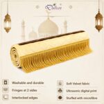 42 x 36 Inch Digital Print Velvet janamaz | Washable Prayer Mat | Brown Multipurpose Prayer Rug/Aasan for Daily Salah, Janimaz Namaz, Comfortable & Durable Janamaz for Daily Use - Pack of 1 - Image 6