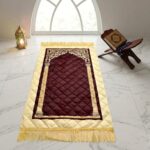 42 x 36 Inch Digital Print Velvet janamaz | Washable Prayer Mat | Brown Multipurpose Prayer Rug/Aasan for Daily Salah, Janimaz Namaz, Comfortable & Durable Janamaz for Daily Use - Pack of 1 - Image 9